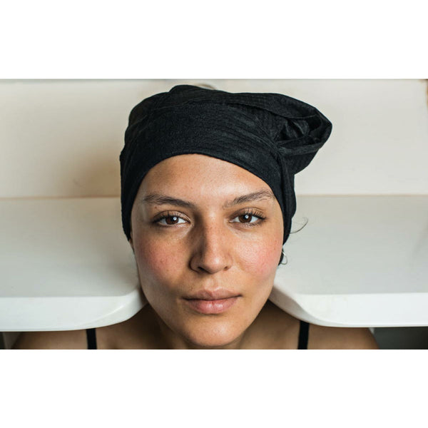 Waffle Black Hair Towel - New Pack Size 400 Towels - 40x80cm